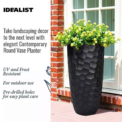 IDEALIST Lite Mosaic Style Tall Round Vase Planter Outdoor Plant Pot
