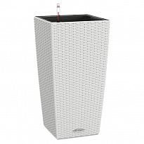 LECHUZA CUBICO Cottage 30 White Self-watering Planter Plant Pot with S...