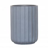 IDEALIST Lite Modern Ribbed Light Grey Cylinder Garden Round Planter, ...