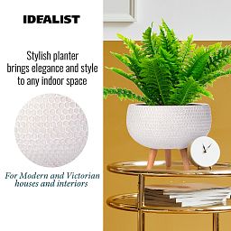 IDEALIST Lite Honeycomb Style Bowl Planter on Legs, Round Pot Plant Stand Indoor