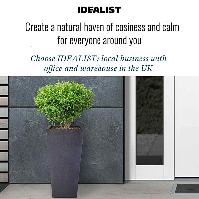 IDEALIST Lite Tall Tapered Contemporary Light Concrete Planter Set