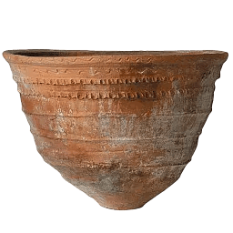 Mediterranean Fiberglass Round Tall Terracotta Planter Pot In/Out