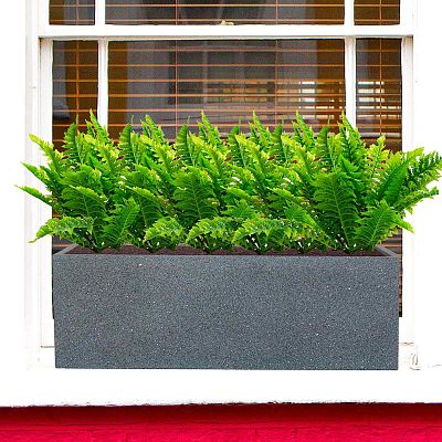 IDEALIST Lite Textured Concrete Effect Trough Outdoor Planter