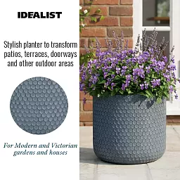 IDEALIST Lite Honeycomb Style Cylinder Round Outdoor Planter