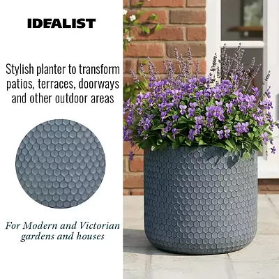 IDEALIST Lite Honeycomb Style Cylinder Round Outdoor Planter