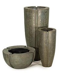 Patina Round Tall Polystone Outdoor Planter