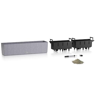LECHUZA BALCONERA Stone Trough Poly Resin Self-watering Planter Set