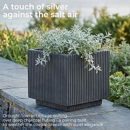 IDEALIST Lite Vertical Ribbed Square Effect Outdoor Planter