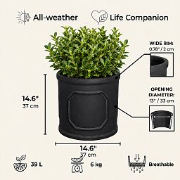 IDEALIST Chelsea Light Concrete Cylinder Garden Planter