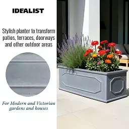 IDEALIST Lite Faux Lead Chelsea Light Concrete Through Planter