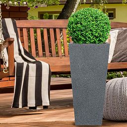 IDEALIST Lite Textured Concrete Effect Tall Tapered Outdoor Planter