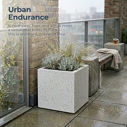 IDEALIST Lite Square Box Contemporary Marble Light Concrete Planter