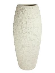 Welcome Round Tall Polystone Outdoor Planter