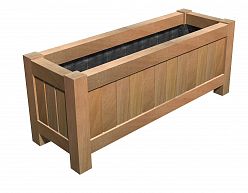 Hardwood Valencia Trough Wood Outdoor Planter