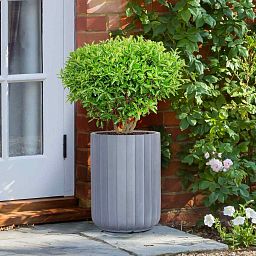 IDEALIST Lite Modern Ribbed Cylinder Round Outdoor Planter