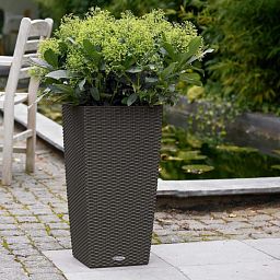 LECHUZA CUBICO Cottage Square Tall Poly Resin Self-watering Planter