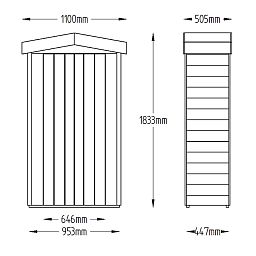 Installed Outdoor Pressure Treated Wooden Overlap Pent Tall Garden Store by Forest Garden