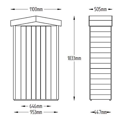 Installed Outdoor Pressure Treated Wooden Overlap Apex Tall Garden Store by Forest Garden