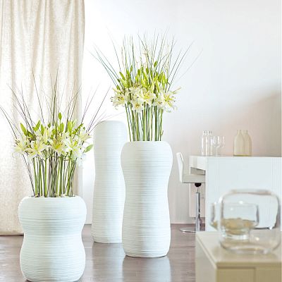 Harmony Round Tall Polystone Indoor Planter