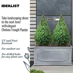 IDEALIST Lite Faux Lead Chelsea Light Concrete Through Planter