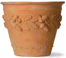 Oakleaf Fiberglass Round Terracotta Planter Pot In/Out