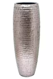 Opus Hammered Polystone Tall Planter + Liner | Round Large Indoor Plant Pot