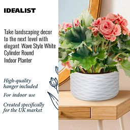 IDEALIST Lite Wave Style Table and Hanging Cylinder Round Plant Pot Dual Use Indoor Planter