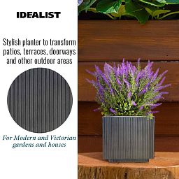 IDEALIST Lite Vertical Ribbed Square Effect Outdoor Planter