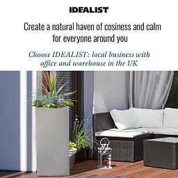 IDEALIST Lite Tall Square Contemporary Light Concrete Planter