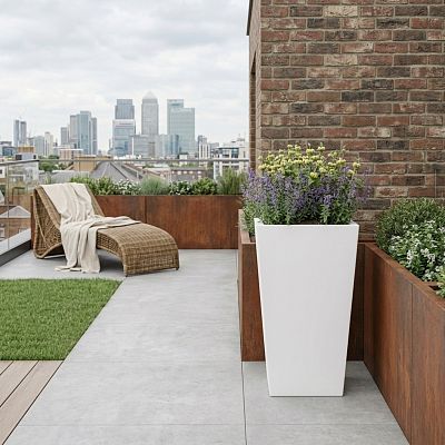 IDEALIST Lite Tall Tapered Contemporary Light Concrete Planter