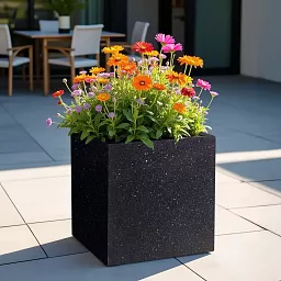 IDEALIST Lite Square Box Contemporary Marble Light Concrete Planter