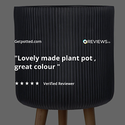 IDEALIST Lite Ribbed Cylinder Planter on Legs, Round Pot Plant Stand Indoor