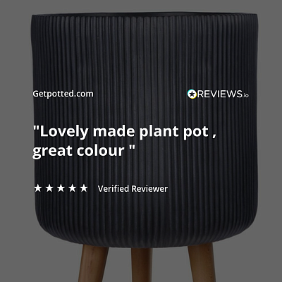 IDEALIST Lite Ribbed Cylinder Planter on Legs, Round Pot Plant Stand Indoor