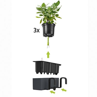LECHUZA CUBE Color Triple Trough Poly Resin Self-watering Planter