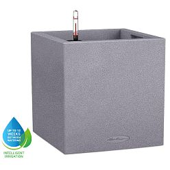LECHUZA CANTO Stone Low Square Poly Resin Self-watering Planter