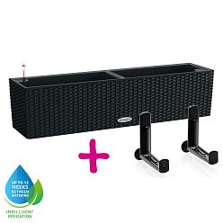 LECHUZA BALCONERA Cottage Trough Poly Resin Self-watering Planter Set