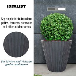 IDEALIST Lite Vintage Ribbed Round Vase Outdoor Planter