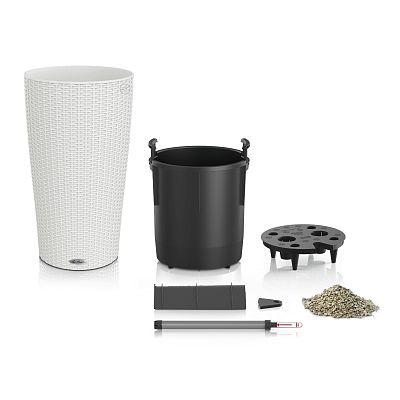 LECHUZA CILINDRO Cottage Round Tall Poly Resin Self-watering Planter
