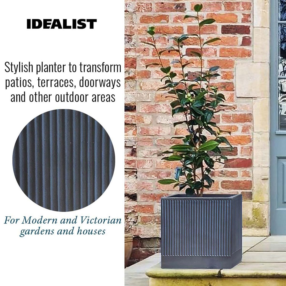 IDEALIST Lite Ribbed Square Outdoor Planter