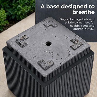 IDEALIST Lite Vertical Ribbed Square Effect Outdoor Planter