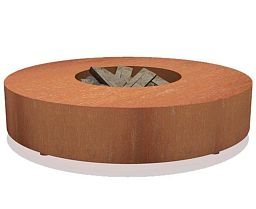 Round Corten Steel Fire Garden Table