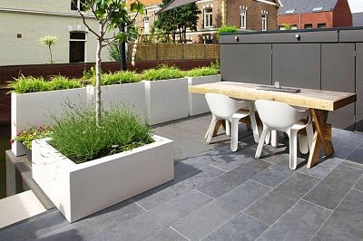 AXIS Trough Outdoor Fiberglass Planter