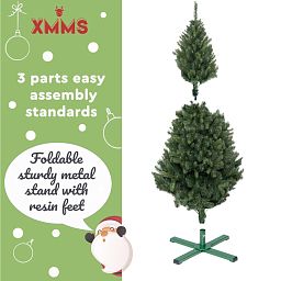 XMMS Birmingham Artificial Christmas Tree with Tree Skirt & Cotton Gloves Mixed Pine and Fir Green N