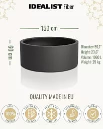 RING Round Jumbo Outdoor Fiberglass Planter