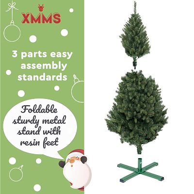 XMMS Birmingham Artificial Christmas Tree with Tree Skirt & Cotton Gloves Mixed Pine and Fir Green N