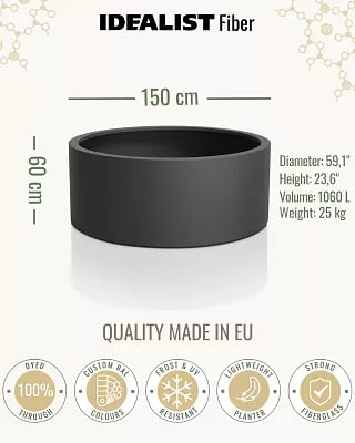 RING Round Jumbo Outdoor Fiberglass Planter