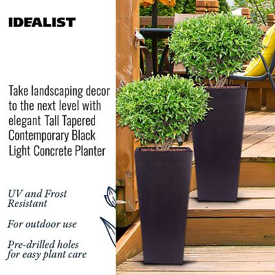 IDEALIST Lite Tall Tapered Contemporary Light Concrete Planter