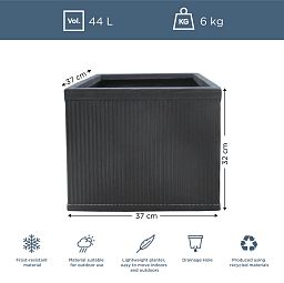 IDEALIST Lite Vertical Ribbed Vintage Style Square Planter