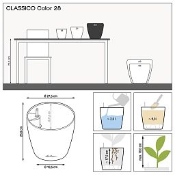LECHUZA CLASSICO Color Round Poly Resin Self-watering Planter