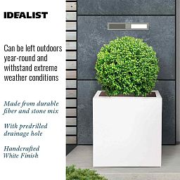 IDEALIST Lite Square Box Contemporary Light Concrete Planter
